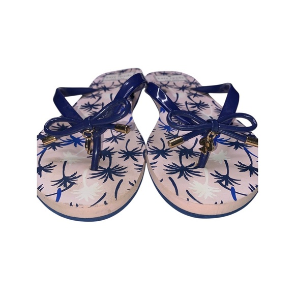 Kate Spade Blue Floral Sandals flip flop size 7/8 - Picture 3 of 8